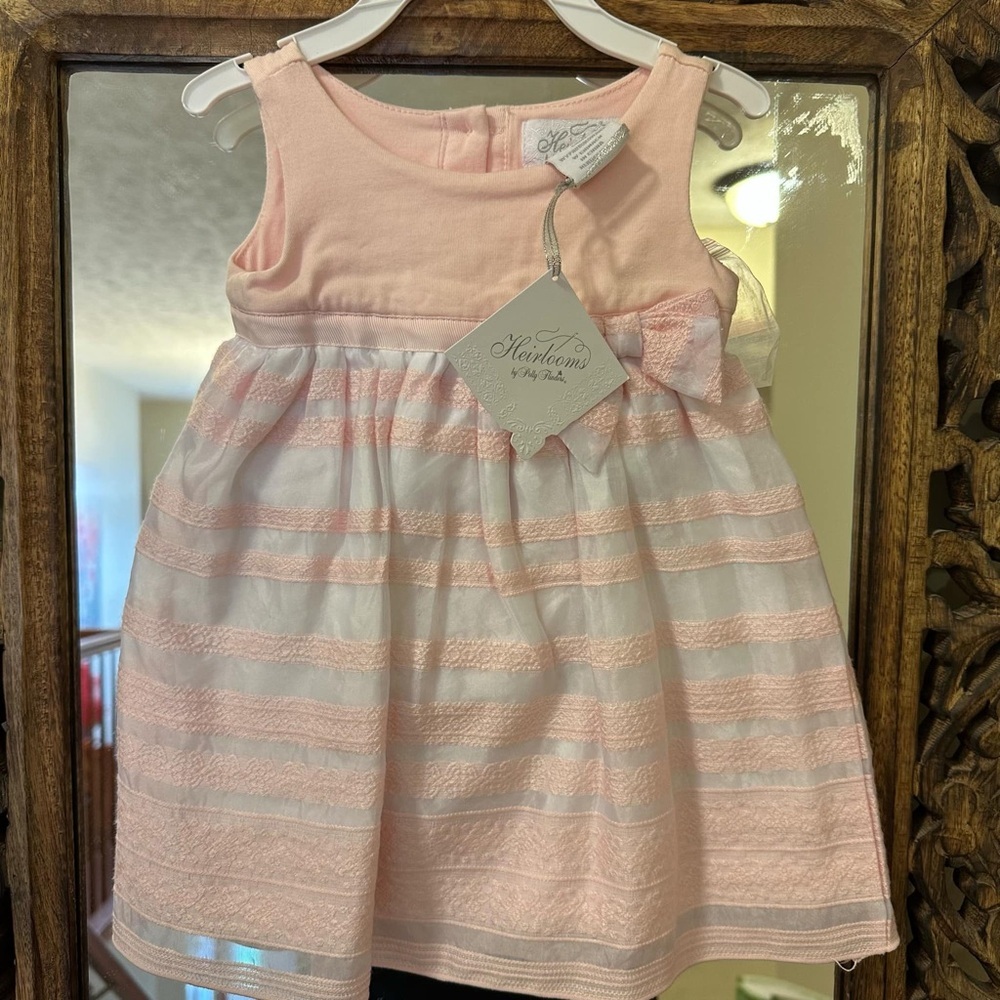 Heirlooms by Polly Flinders 0-3 months Pink Striped Dress